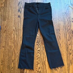 MOTHER Midnight Black ankle fray